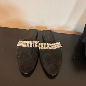 JustFab Black Flats with Cozy Design